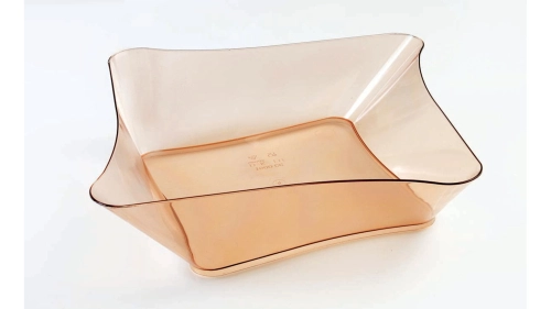 Wavy quadrilateral bowl with or without cap 1.600cc