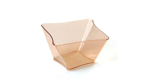 Wavy quadrilateral bowl with or without cap 200cc